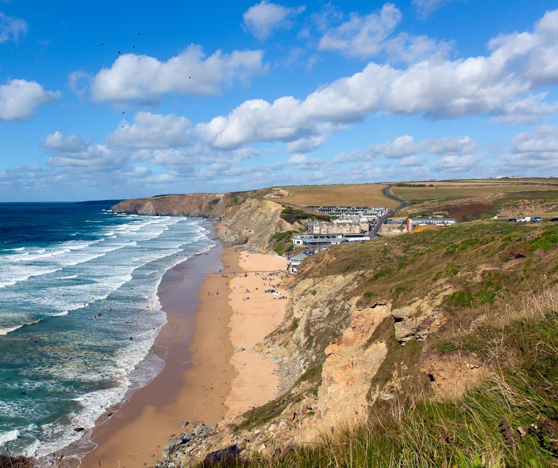 Views over Watergate Bay in Cornwall