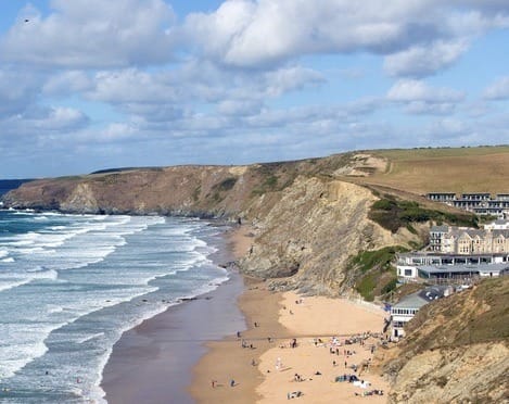 Watergate Bay sandy dog friendly beach