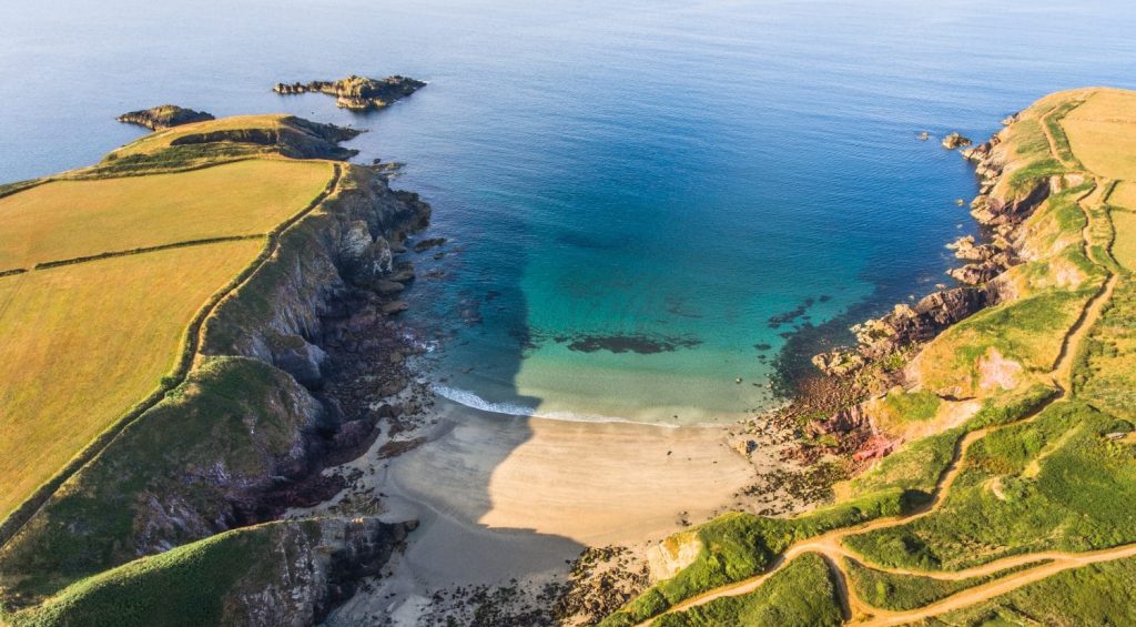 Pembrokeshire Coastal path overlooking the sea.
