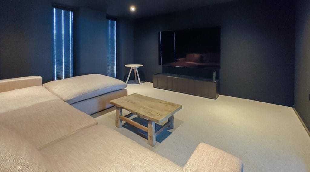 Indoor cinema room for movie nights