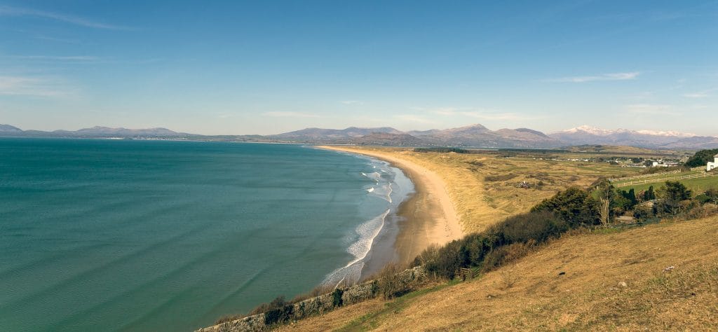 Overlooking Harlech Beach in Cardigan Bay, Gwynedd