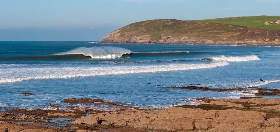 Surfers at Croyde Bay, North Devon