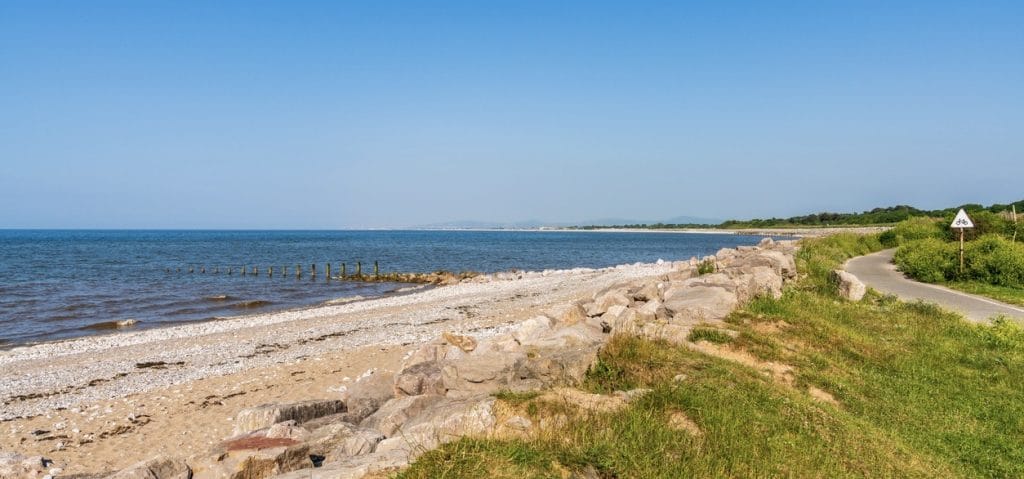 View of Llanddulas Beach in Conwy, North Wales