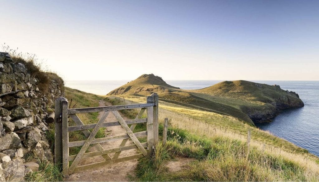 The South West Coastal path with sea views