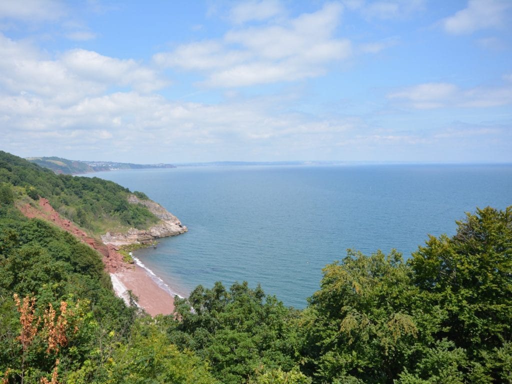 View from above of Babbacombe Bay near Torquay in Devon.