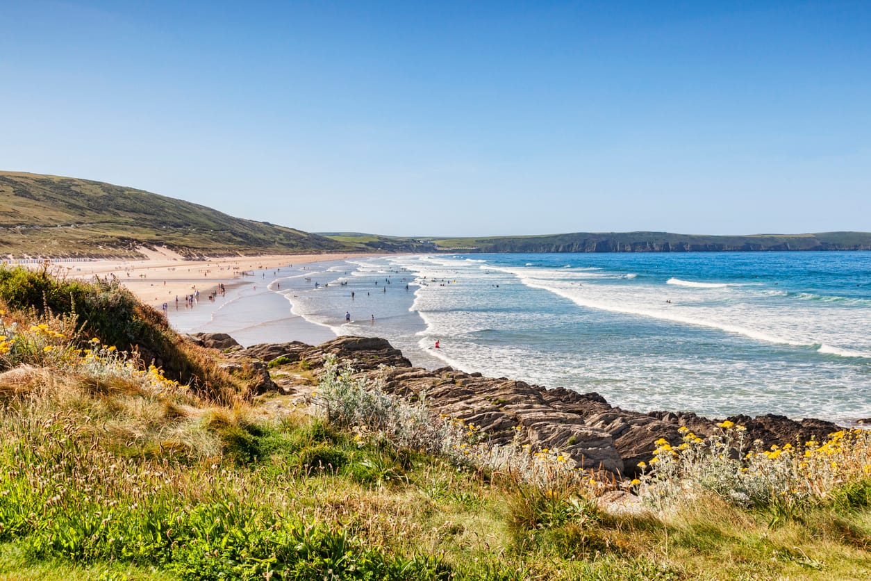 The beach at Woolacombe in North Devon