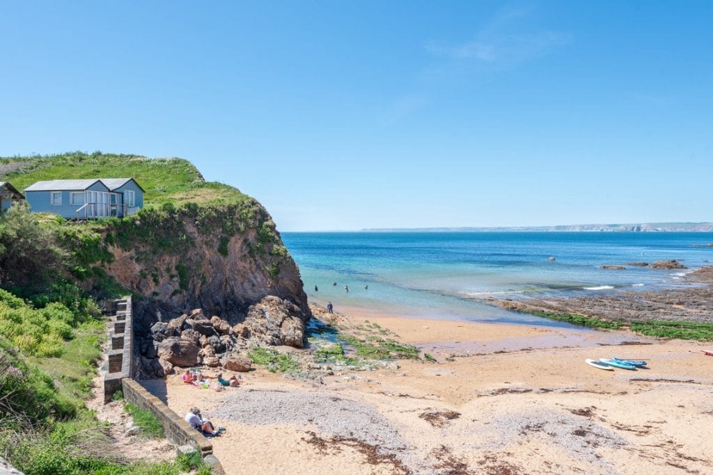 View from the back of Hope Cove beach in Devon near Bigbury-on-Sea.