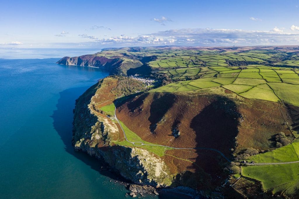 Coastal walking paths near Lynton in Devon.