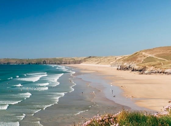 Perranporth Beach on the north coast of Cornwall