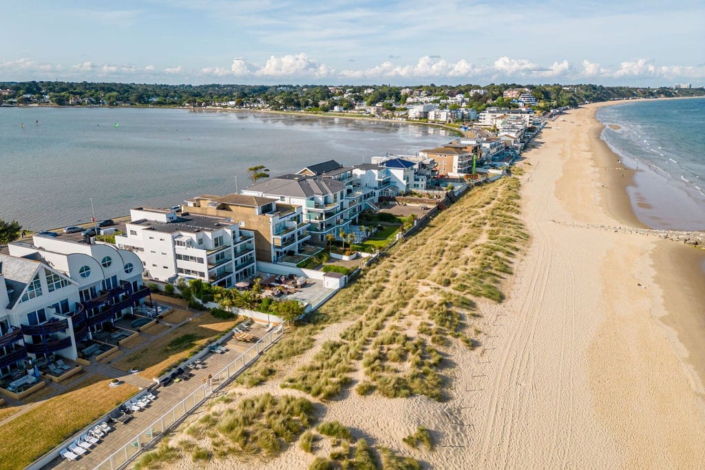 View of Sandbanks beach holiday homes