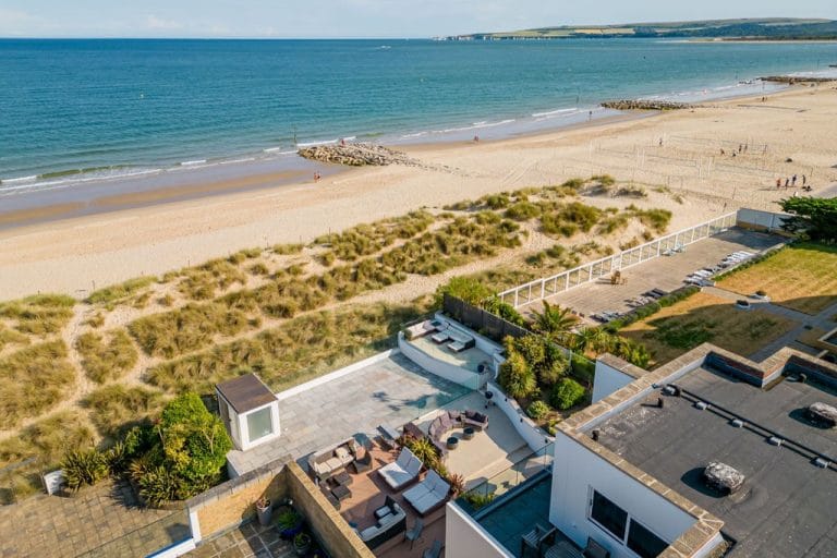 Sandbanks holiday homes on the beach