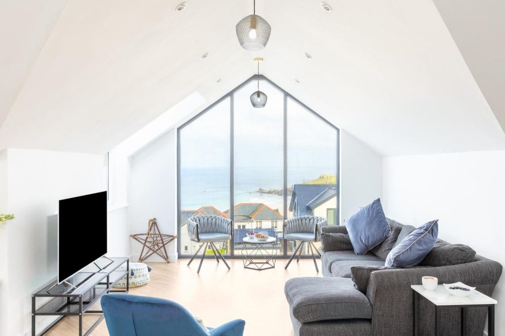 Spectacular St Ives cottage with sweeping views across Porthmeor Beach.