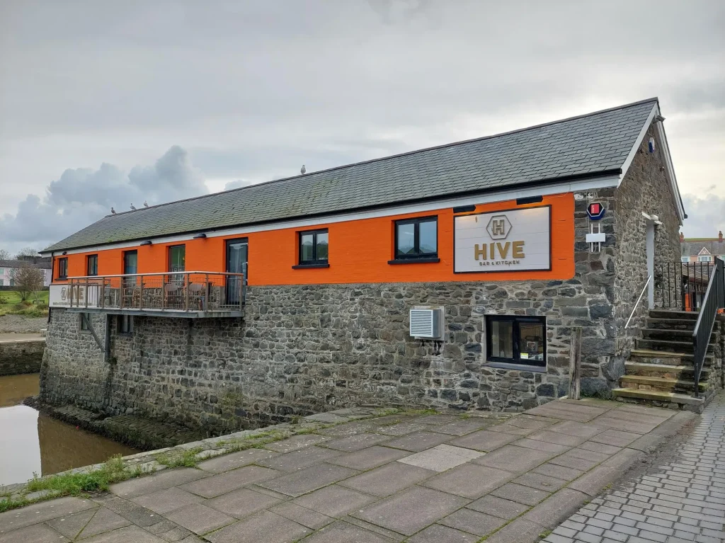 The Hive restaurant in Aberaeron right on the waterfront