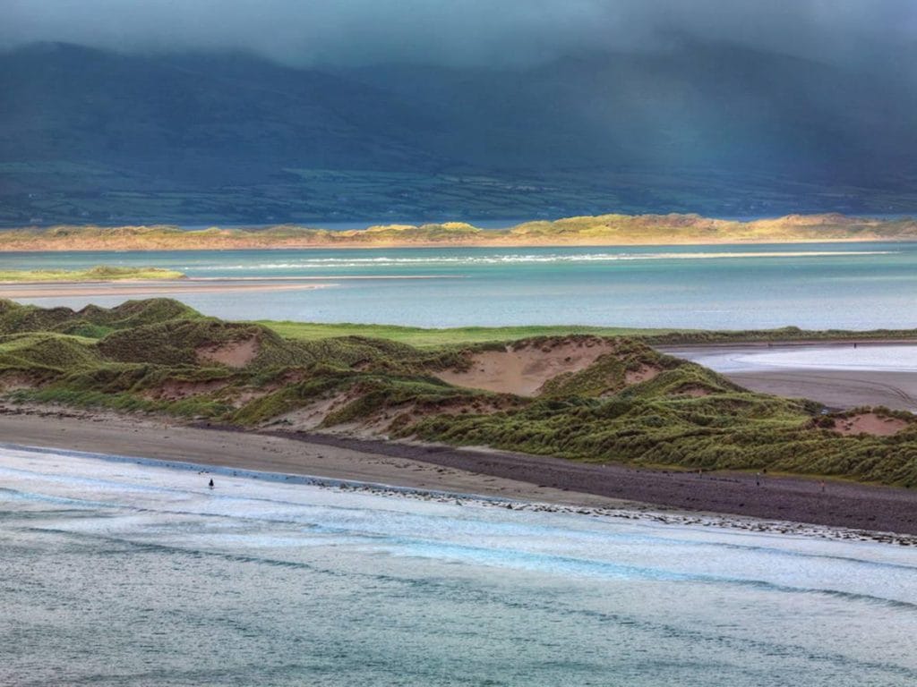 Dog friendly beach in Donegal, Ireland.