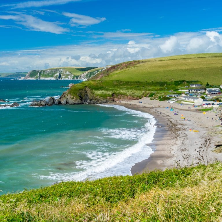 Overlooking the beach at Challaborough Bay near Bigbury, South Devon