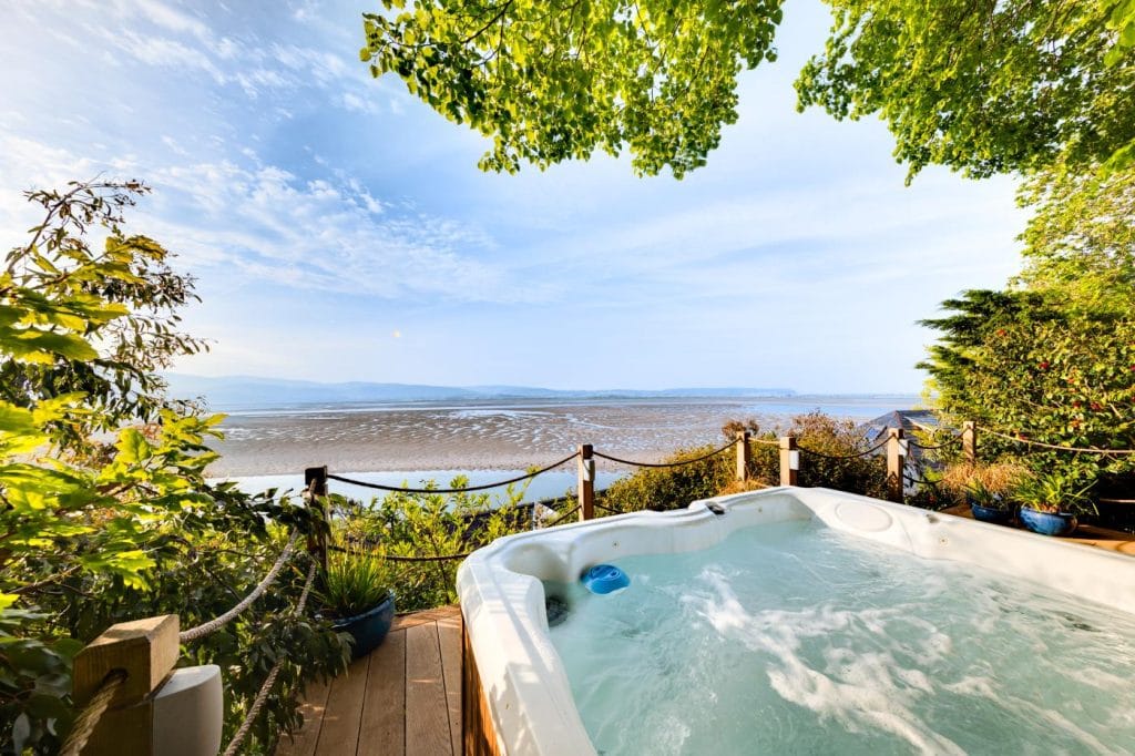 Aberdovey beachfront house with hot tub and sea views