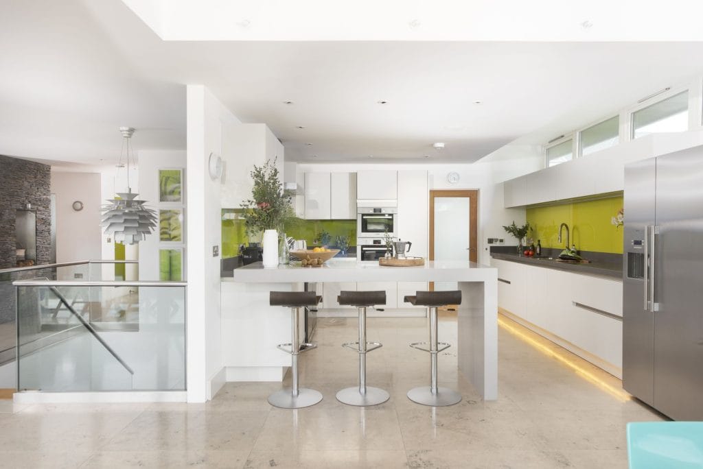 Contemporary kitchen in a large holiday home in Newquay