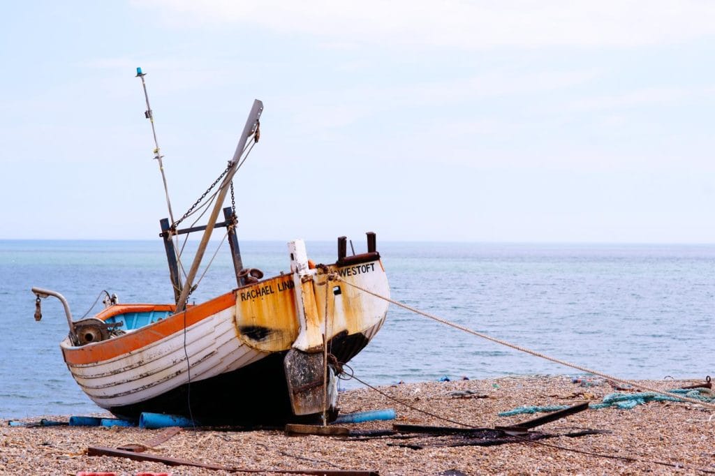 Fishing boat on Aldeburgh beach