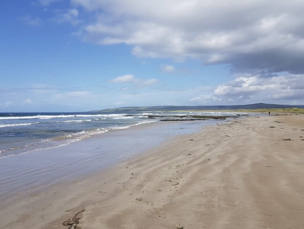 Wide and sandy dog friendly beach in Scotland