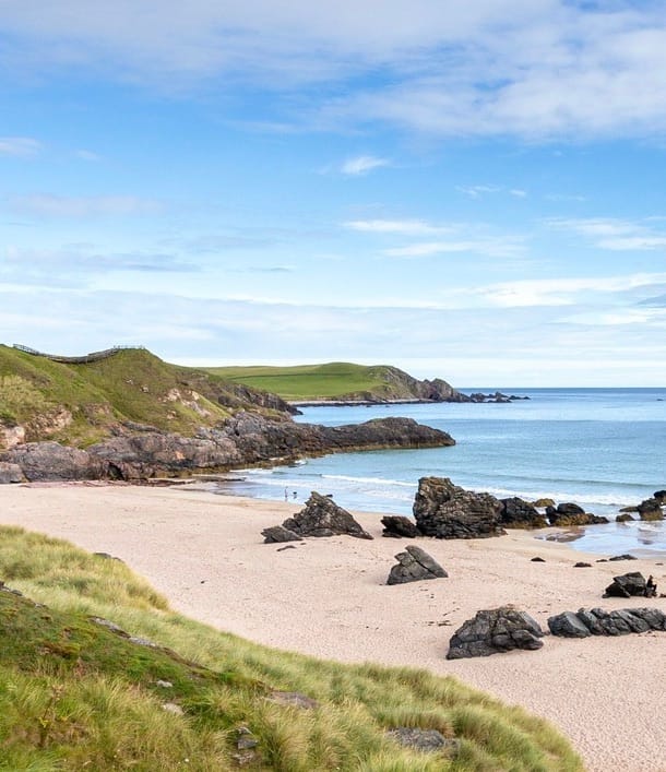 The tranquil Durness Bay in Scotland