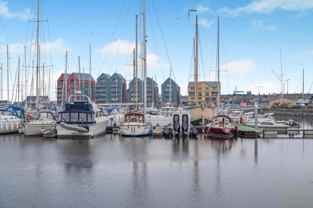 Boats in the harbour at Amble, Northumberland Coast