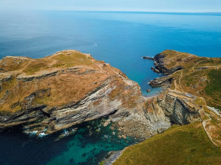 Cornwall coast with secluded beach