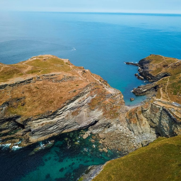 Cornwall coast with secluded beach