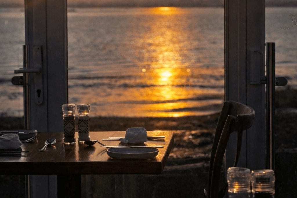 Romantic dinner with sea views