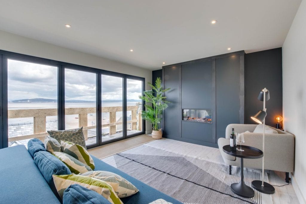 Swansea beach cottage with wood-burner