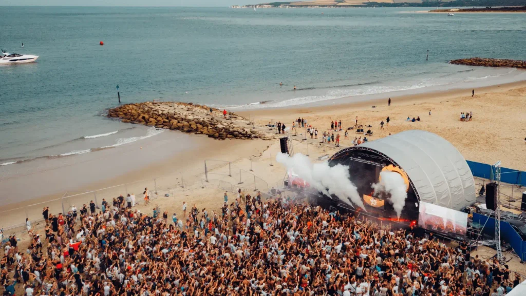 Sandbanks music festival on the beach