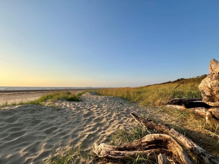 Looking across the sands at Berrow Beach in Somerset