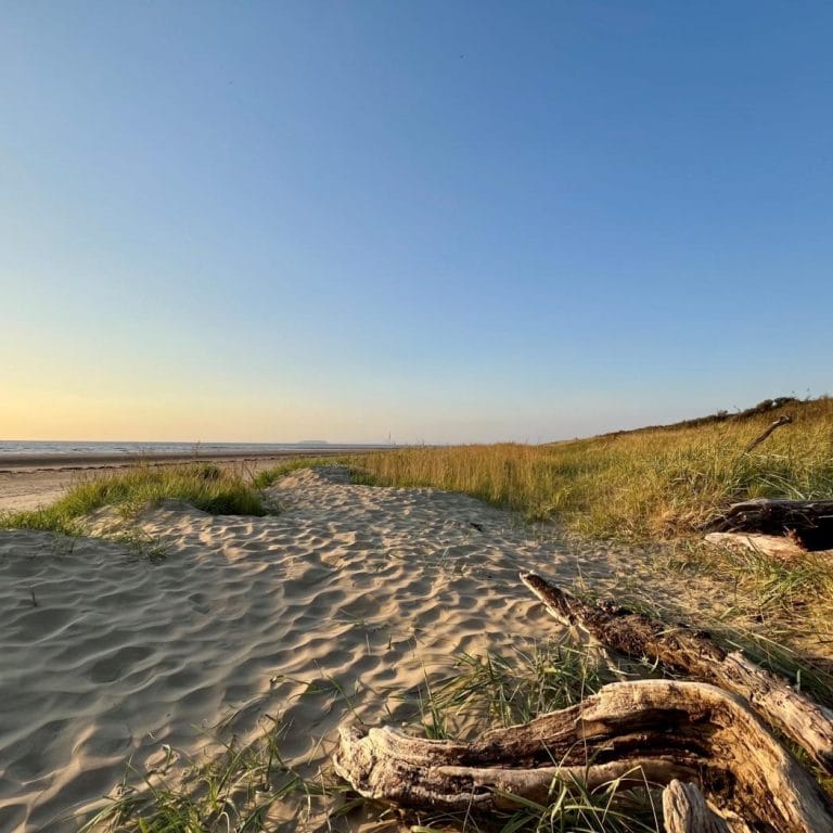 Looking across the sands at Berrow Beach in Somerset