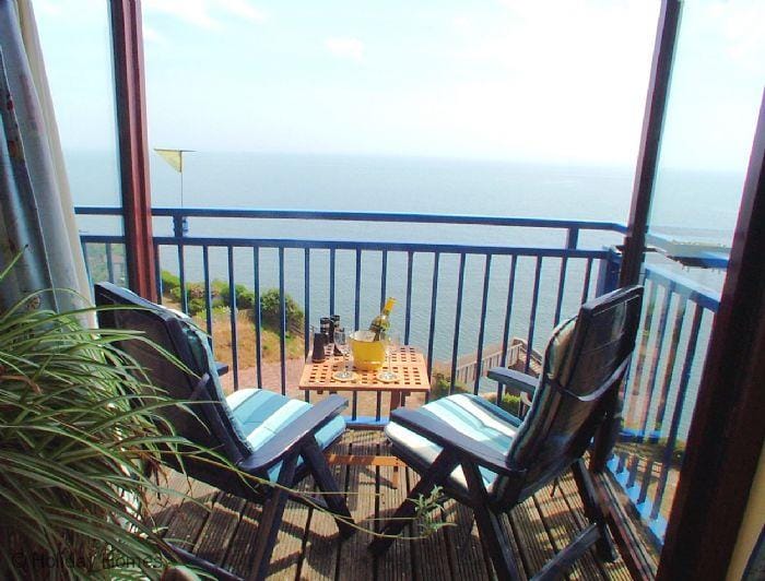 Private balcony with sea views in Dawlish, Devon