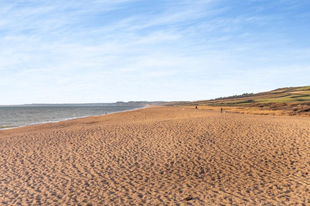 Sandy Chesil Beach at West Bexington, Dorset