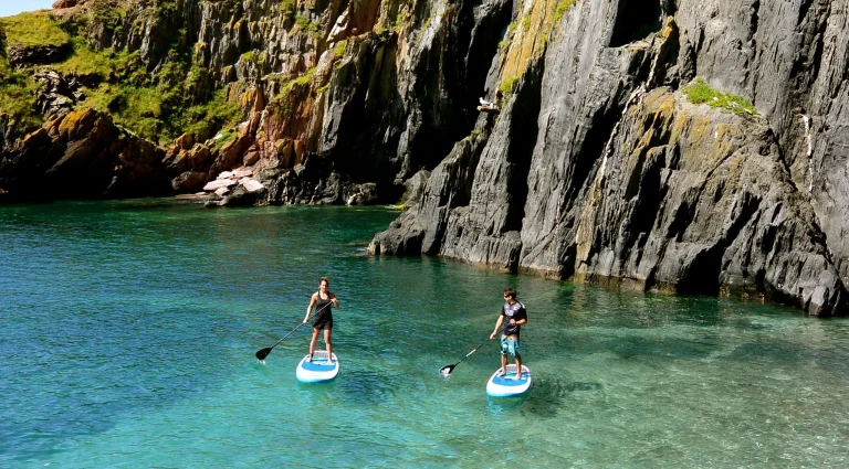 A couple enjoying active holidays in Devon