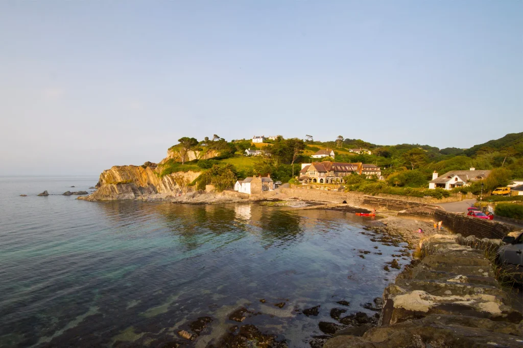 View across Lee Bay on a sunny day