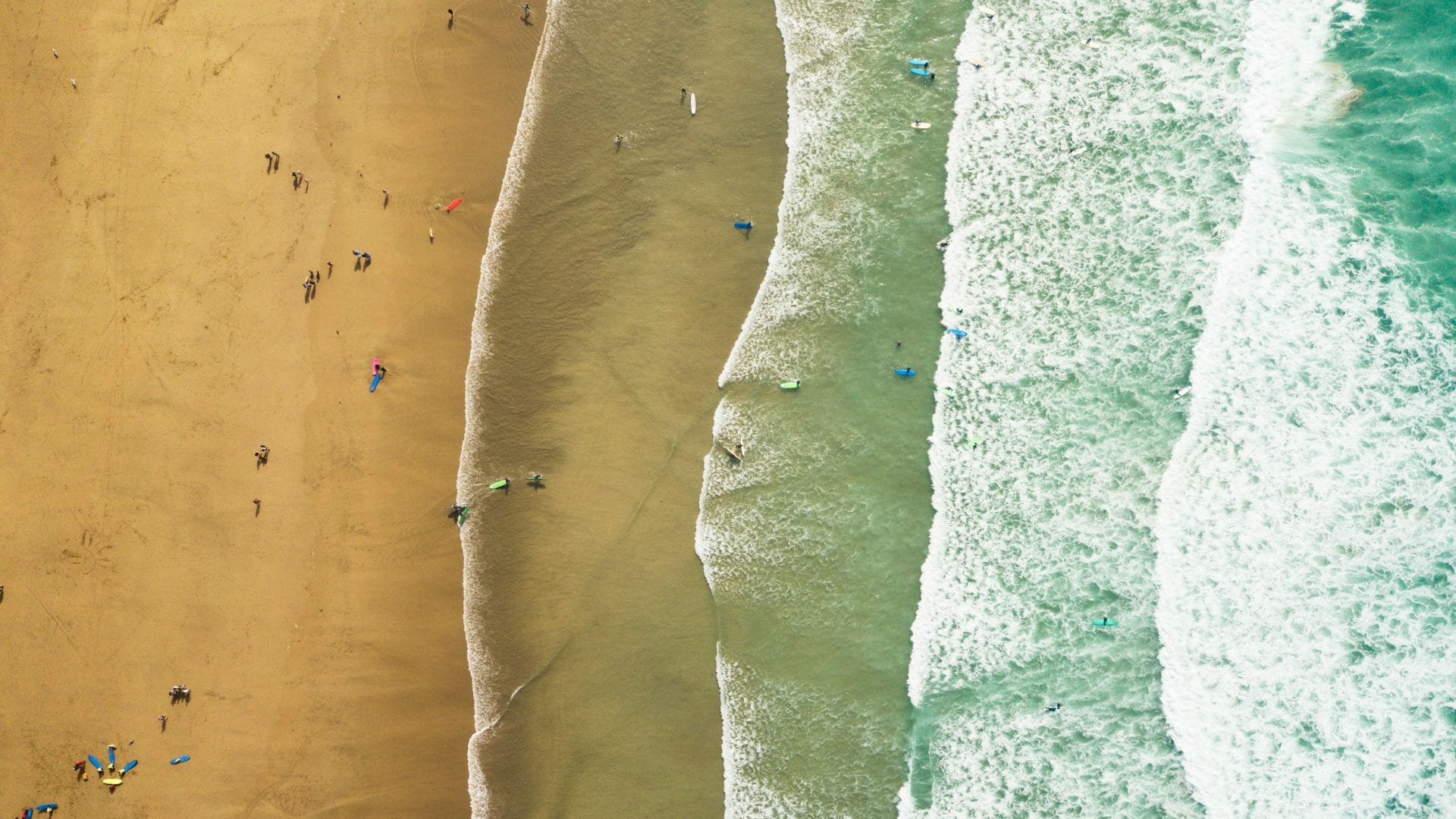 Drone picture of Fistral Beach in Newquay