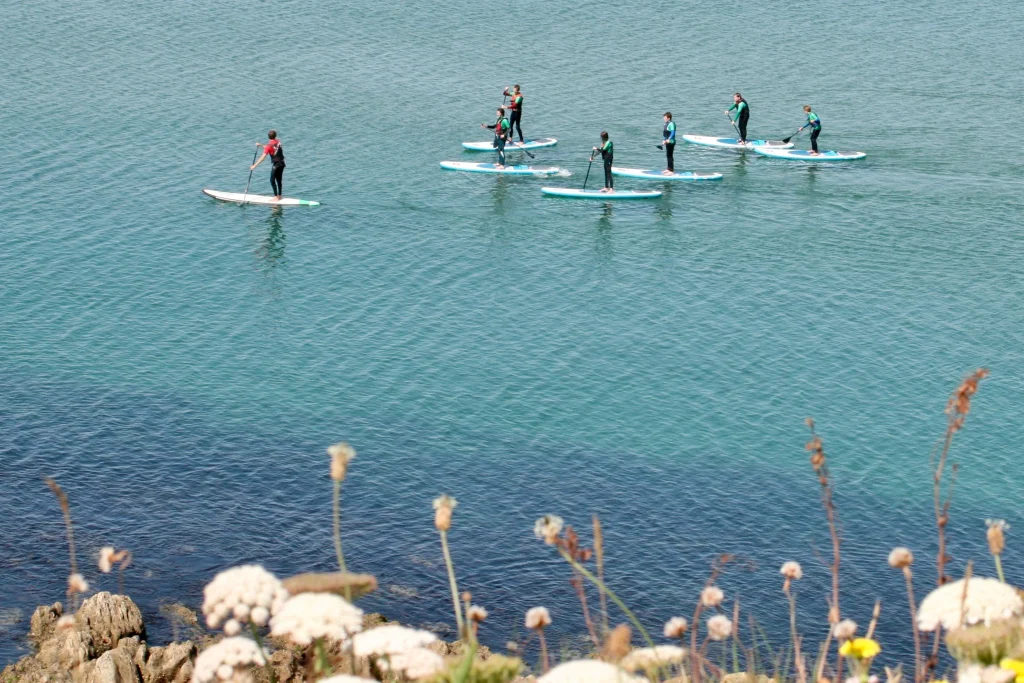 Stand up paddleboarders on Bigbury Bay