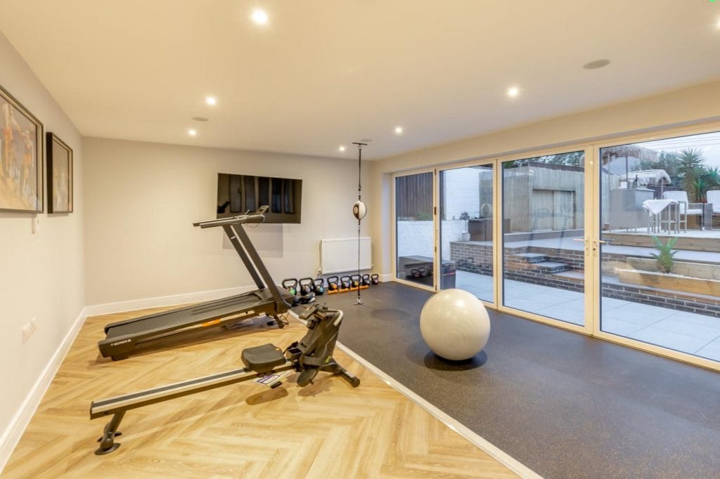 Private gym inside an Isle of Wight holiday cottage