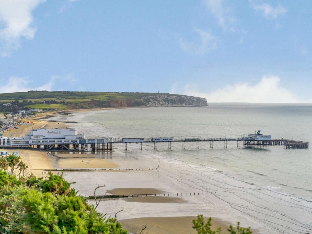 The pier at Sandown beach on a summers day