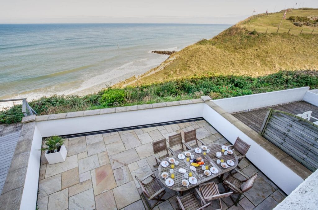 Sheringham townhouse terrace in Norfolk with sea views.
