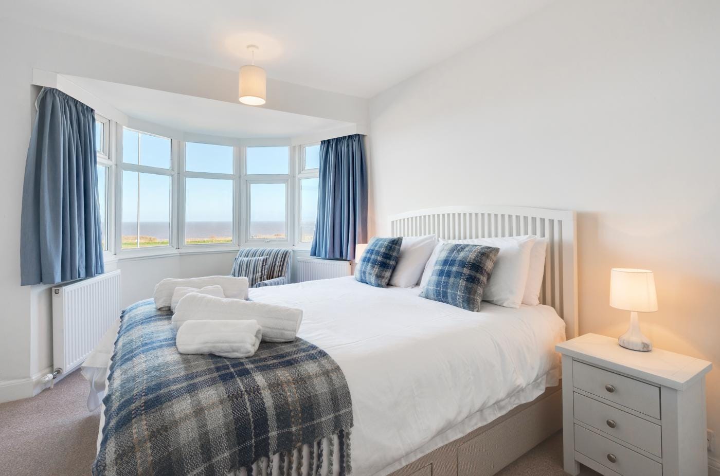 Sea views through the bedroom window in Norfolk