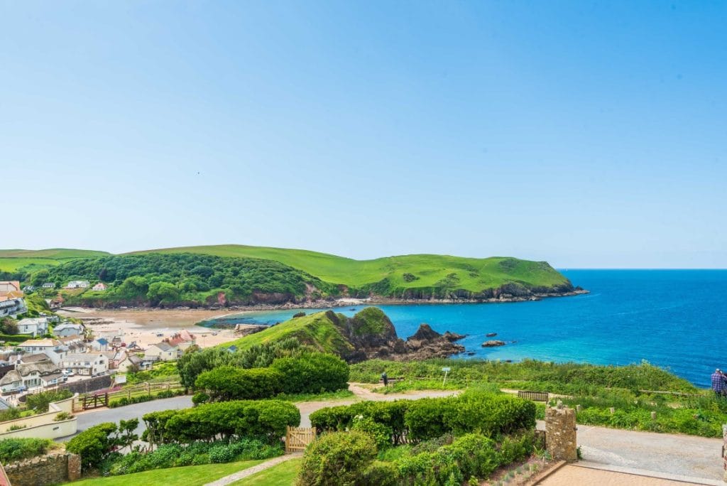 The sandy beach at Hope Cove in Devon