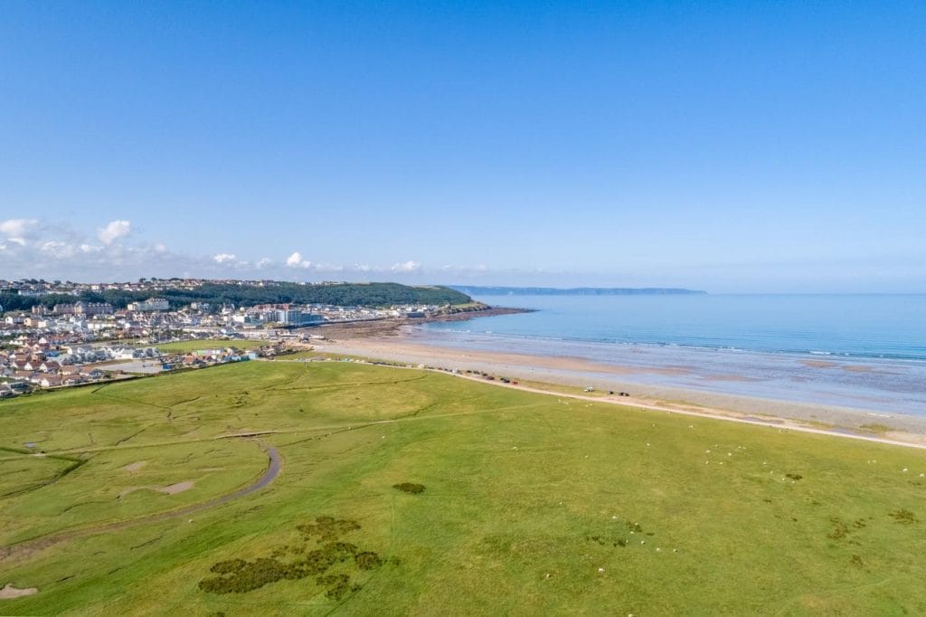 Small waves coming in on Westward Ho! beach