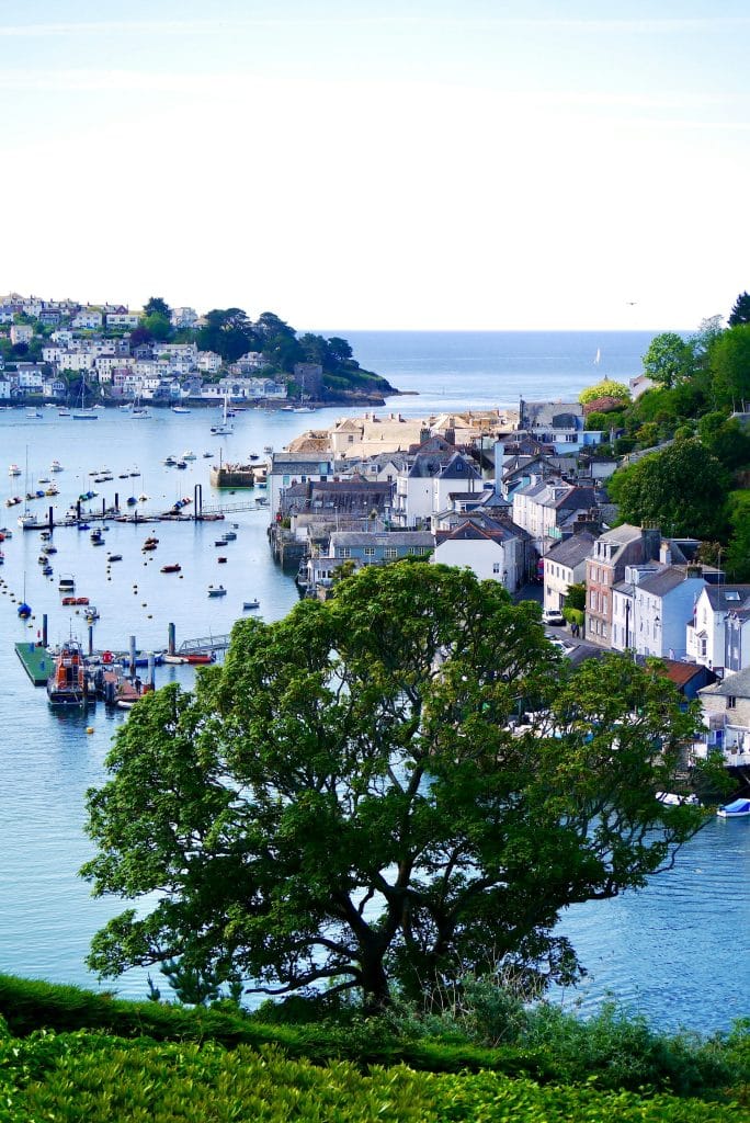 Overlooking Fowey Harbour and boats coming and going