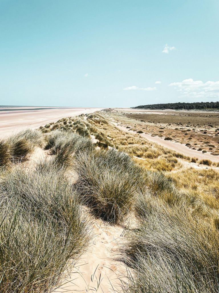 View across the long sandy Holkham beach near Wells