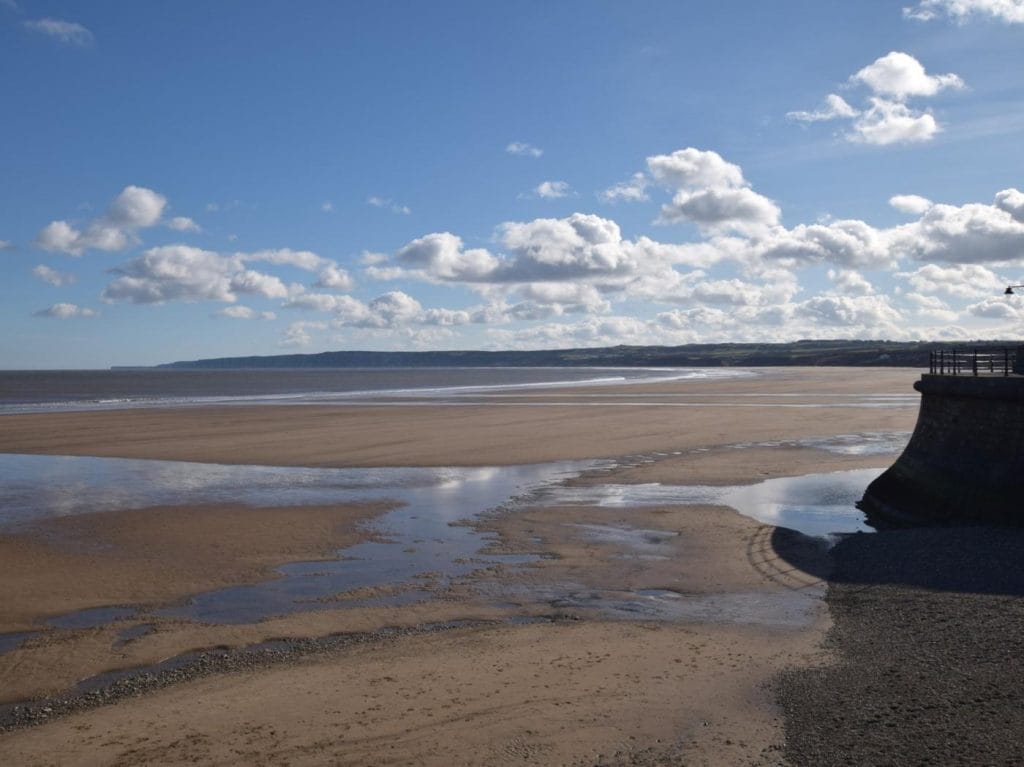 View of the expansive dog friendly beach at Hunmanby Gap