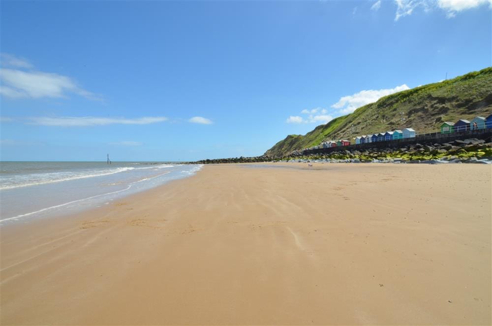An empty Sheringham beach on a sunny winter day