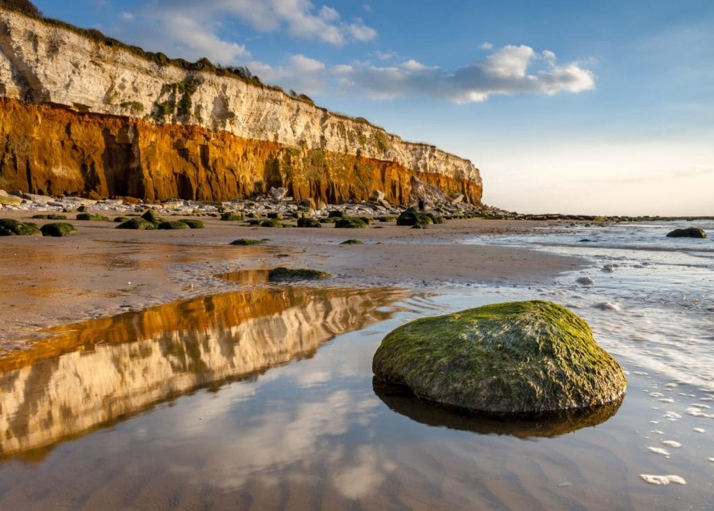 Striped cliffs backing Hunstanton Beach