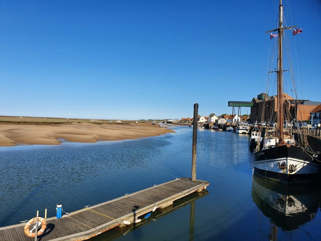 Wells-next-the-Sea boats moored in the harbour